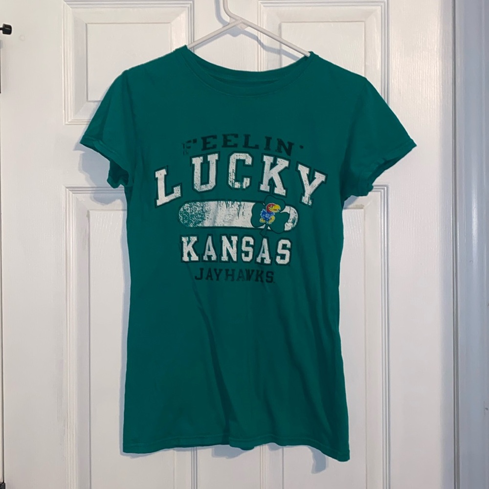 Blue 84 Kansas Jayhawks Feeling Lucky St Pat’s T-Shirt